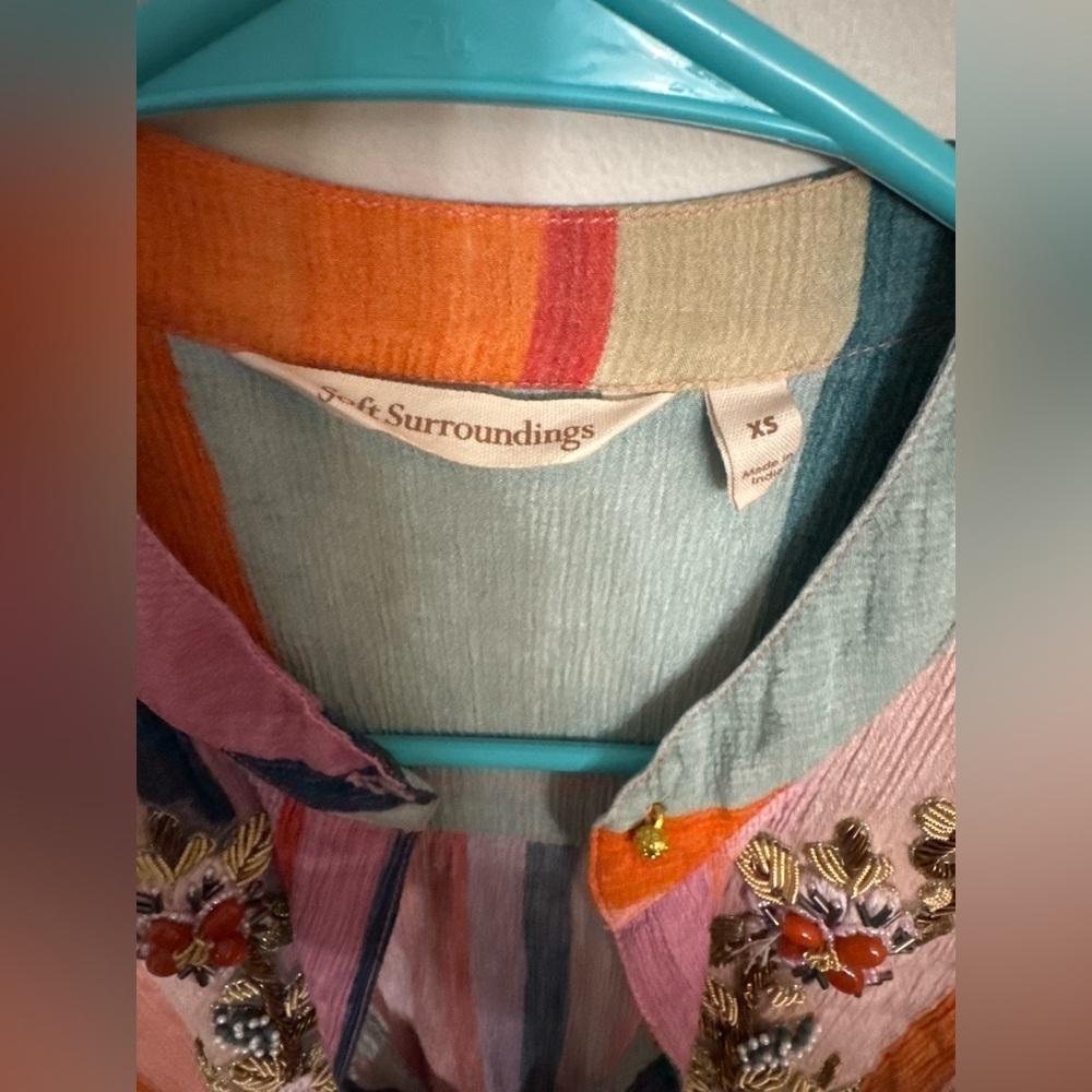 Soft Surroundings Striped Aruba Caftan boho Dress. resortwear size XS - Picture 5 of 6